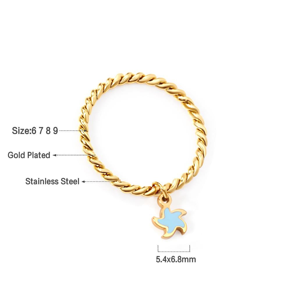 ASON Fashion Star Charm Ring 316L Stainless Steel Gold Color Rings Fashion Jewelry for Women Party Gift Accessories asonjewelry